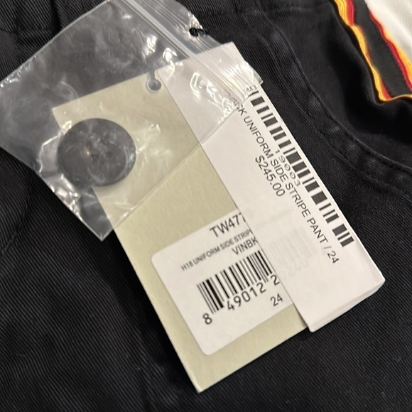 Pam & Gela Black Uniform Side Stripe Pant Adjustable Lace Up Back Waist Size 24 - Picture 12 of 15
